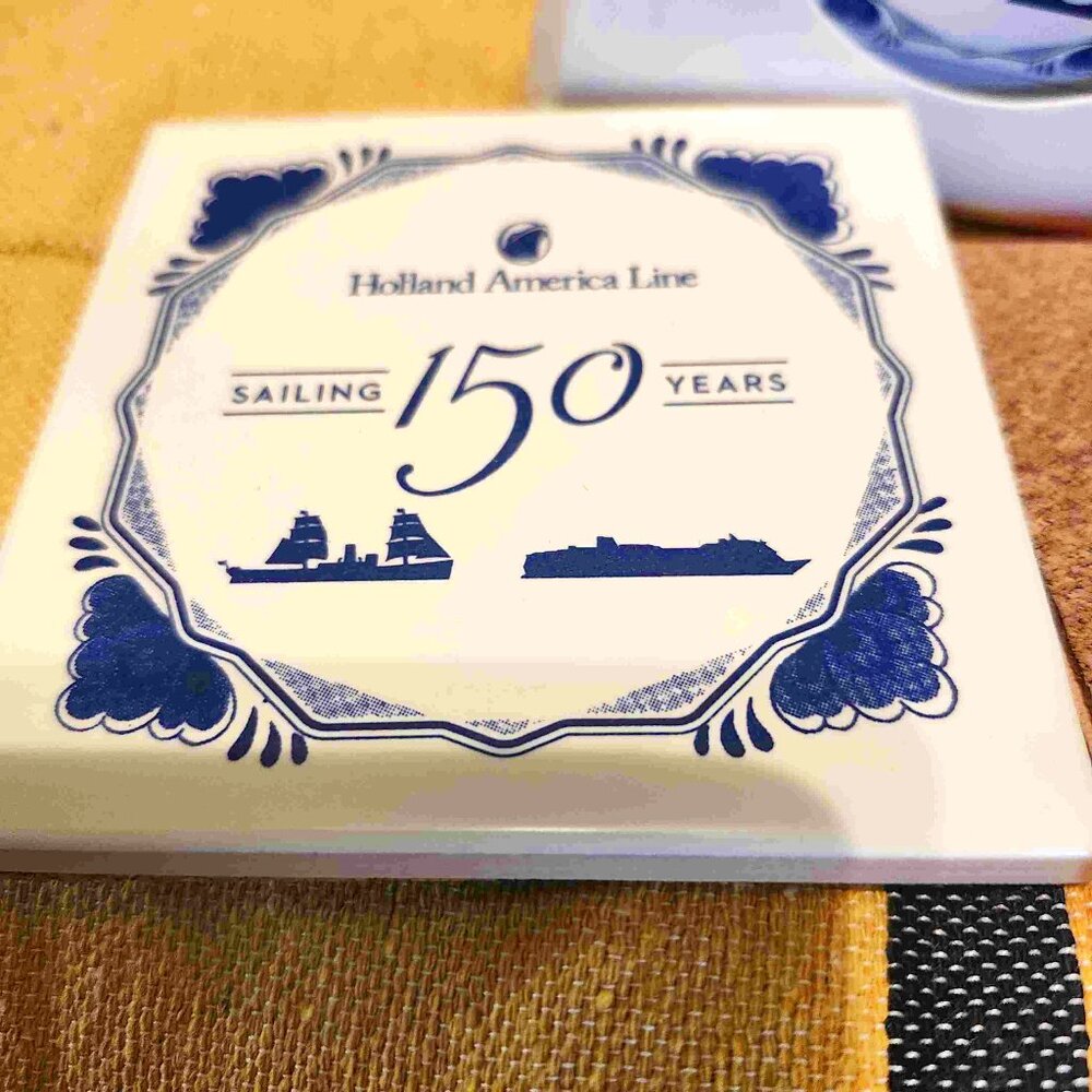 Holland America 150 Anniversay Coasters set of 2 new in box